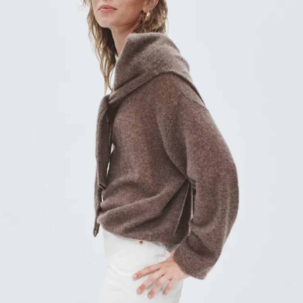 NAADAM Oversize Brown Sweater SMALL Business Casual  Cashmere Wool Designer $325